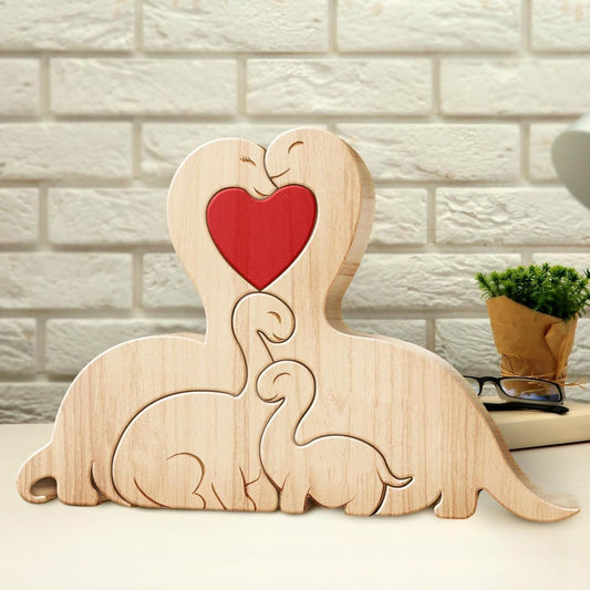 Wooden Dinosaur Family
