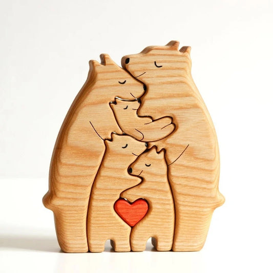 Wooden Bear Family