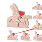 Wooden Rabbit Family