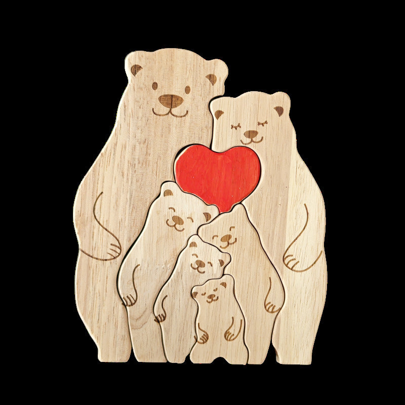 Wooden Bear Family