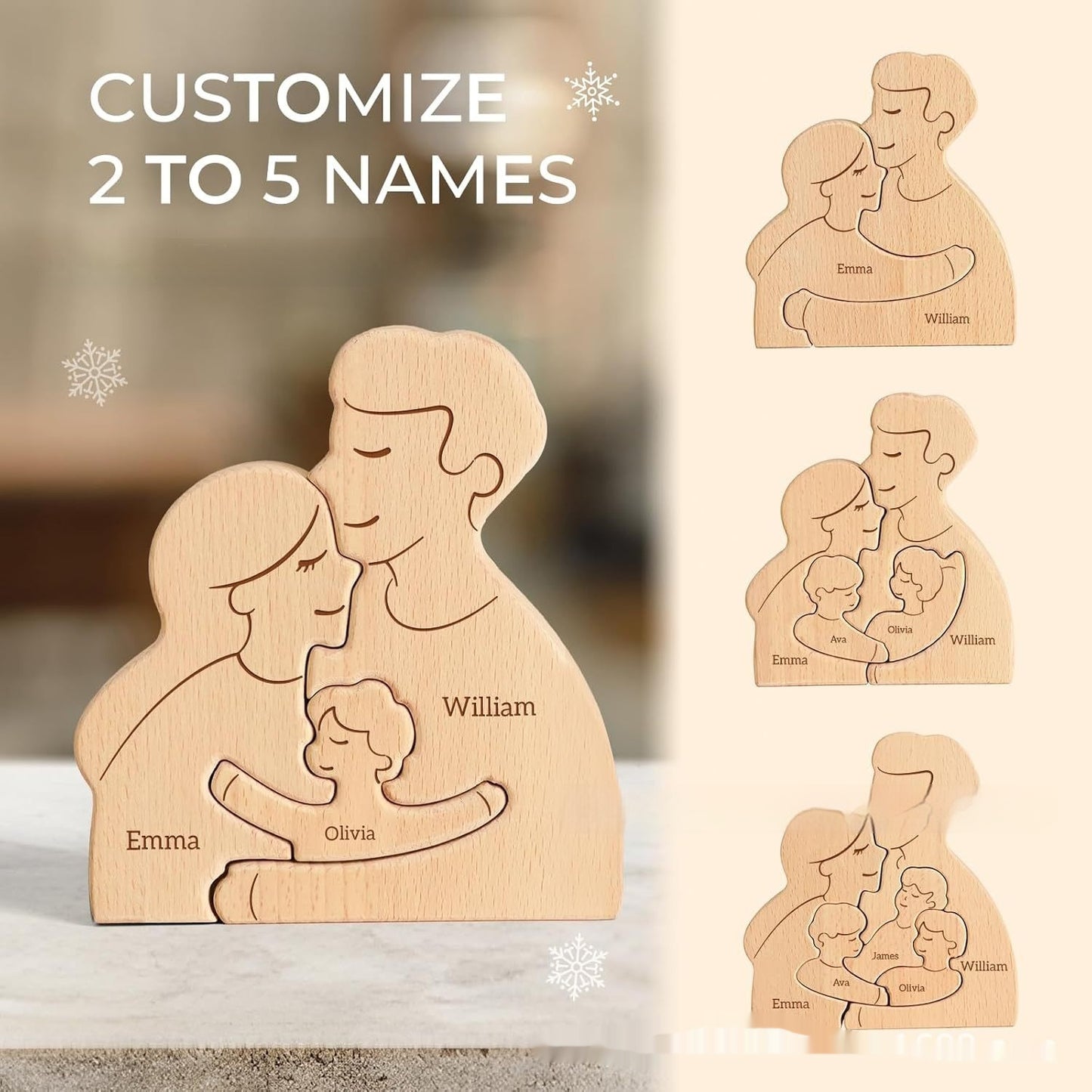 Wooden Jigsaw Family
