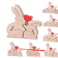 Wooden Rabbit Family