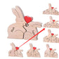 Wooden Rabbit Family