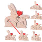 Wooden Rabbit Family