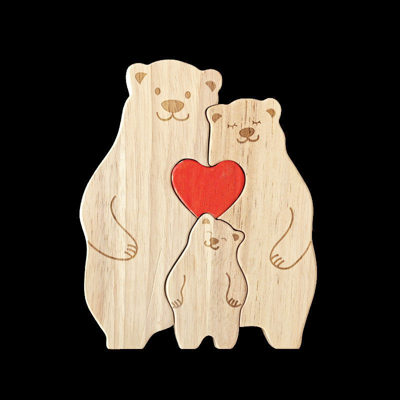 Wooden Bear Family